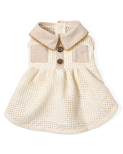 Gold Line Mesh Dressーアイボリー