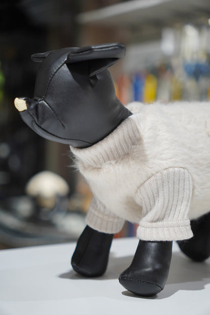 ロングシャギージップアップ（ベージュ／アイスブルー）