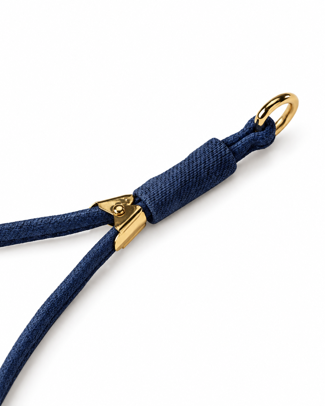 Hands-free dog leash, denim
