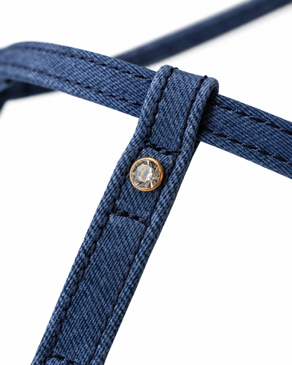 Hands-free dog leash, denim