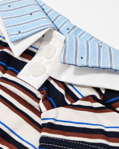 Double Collar Polo ー ネイビー