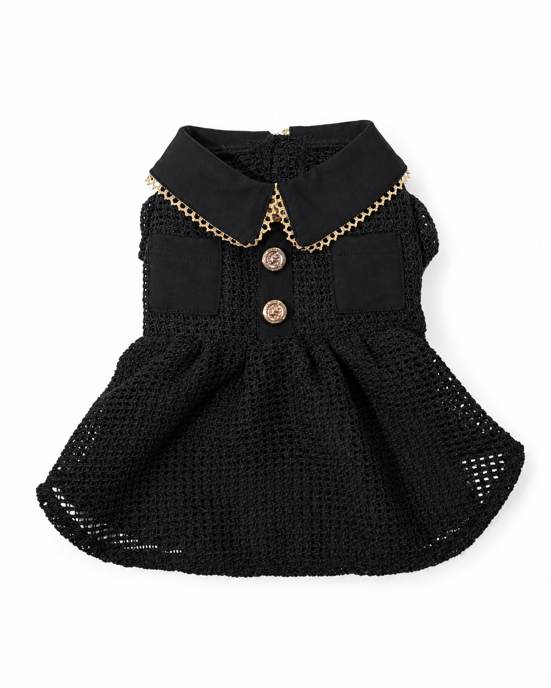 Gold Line Mesh Dressーブラック