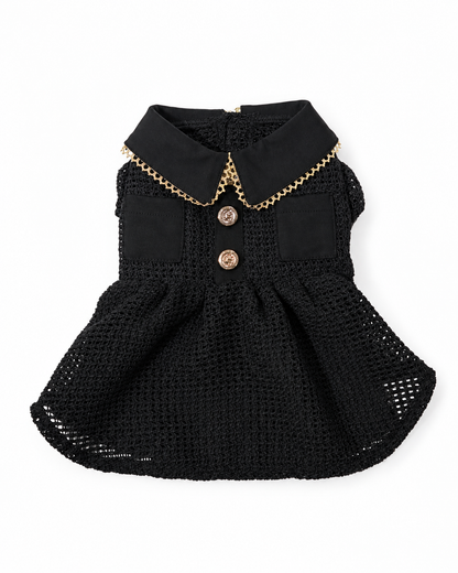 Gold Line Mesh Dressーブラック