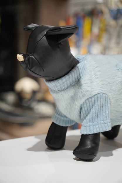 ロングシャギージップアップ（ベージュ／アイスブルー）