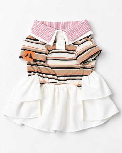 Double Collar Polo Dressーベージュ